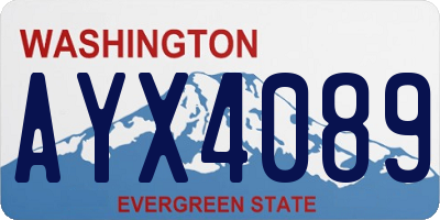 WA license plate AYX4089