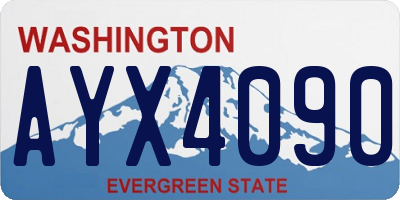 WA license plate AYX4090