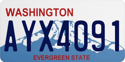 WA license plate AYX4091