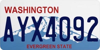 WA license plate AYX4092