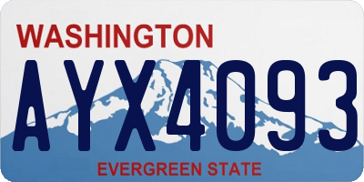 WA license plate AYX4093