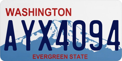 WA license plate AYX4094