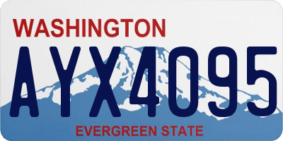 WA license plate AYX4095