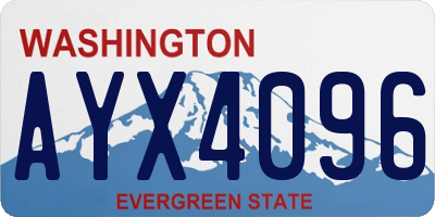 WA license plate AYX4096