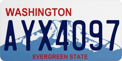 WA license plate AYX4097