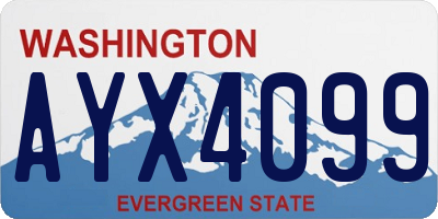 WA license plate AYX4099