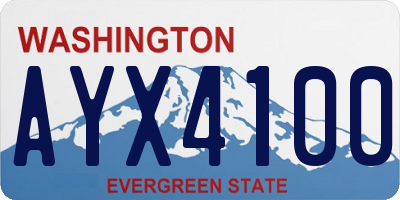 WA license plate AYX4100