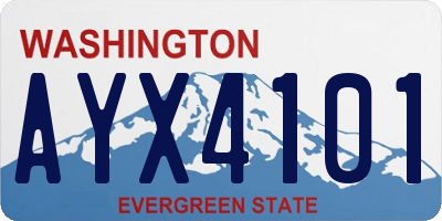 WA license plate AYX4101