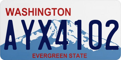 WA license plate AYX4102