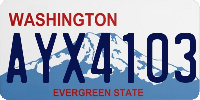 WA license plate AYX4103