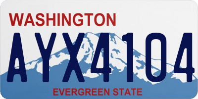 WA license plate AYX4104