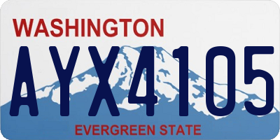 WA license plate AYX4105