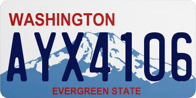 WA license plate AYX4106