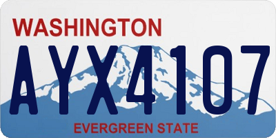 WA license plate AYX4107