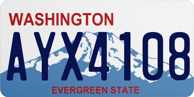 WA license plate AYX4108