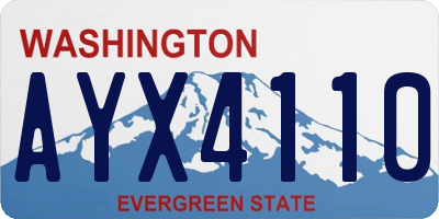 WA license plate AYX4110