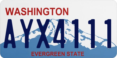 WA license plate AYX4111