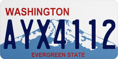 WA license plate AYX4112