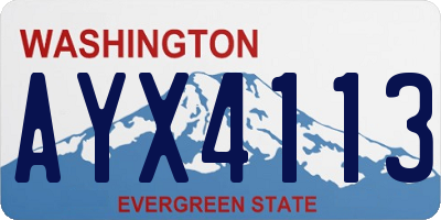 WA license plate AYX4113