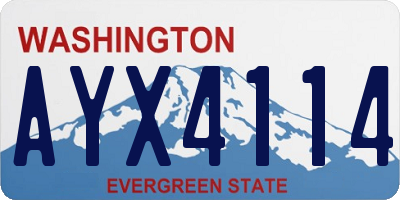 WA license plate AYX4114