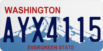 WA license plate AYX4115