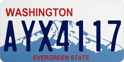 WA license plate AYX4117