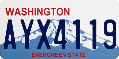 WA license plate AYX4119