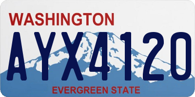 WA license plate AYX4120