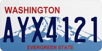 WA license plate AYX4121