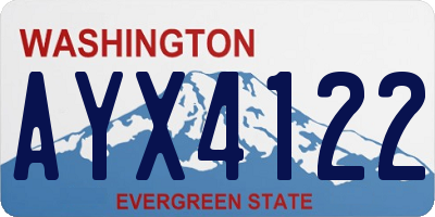 WA license plate AYX4122