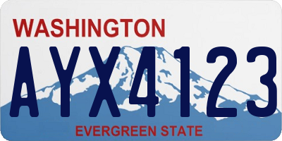 WA license plate AYX4123