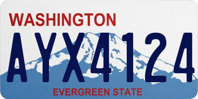 WA license plate AYX4124