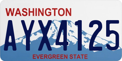 WA license plate AYX4125