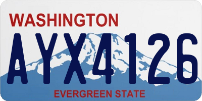 WA license plate AYX4126