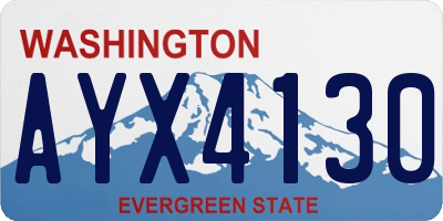 WA license plate AYX4130