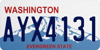 WA license plate AYX4131