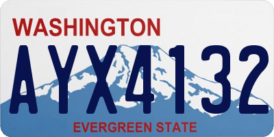 WA license plate AYX4132