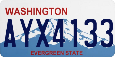 WA license plate AYX4133