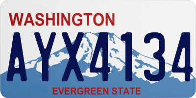 WA license plate AYX4134