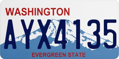 WA license plate AYX4135