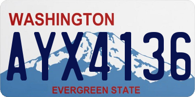 WA license plate AYX4136