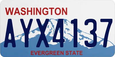 WA license plate AYX4137