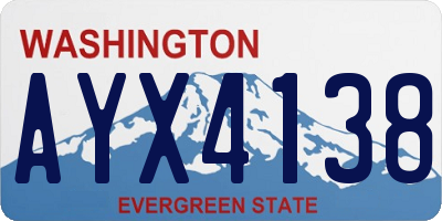 WA license plate AYX4138