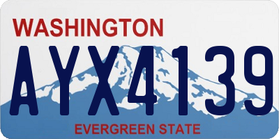 WA license plate AYX4139