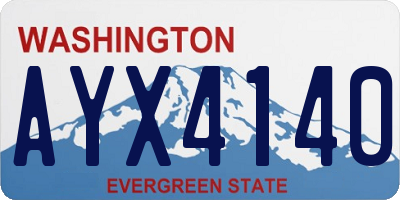 WA license plate AYX4140