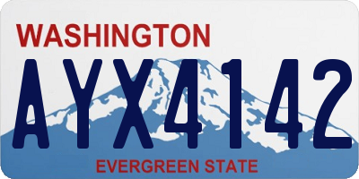 WA license plate AYX4142