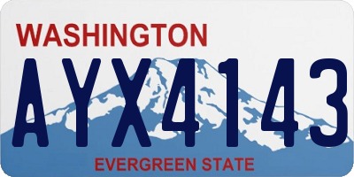 WA license plate AYX4143