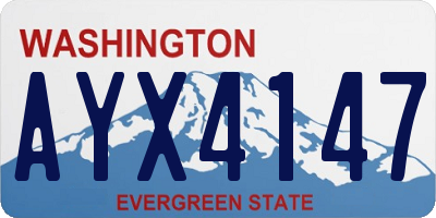 WA license plate AYX4147