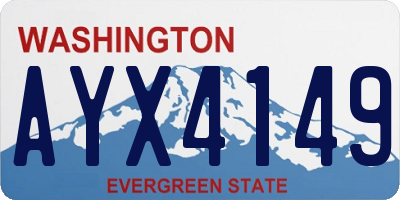 WA license plate AYX4149