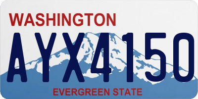 WA license plate AYX4150